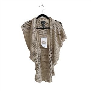 NWT Pure Handknit Anthropologie Crochet Knit Sleeveless Sweater Medium/Large